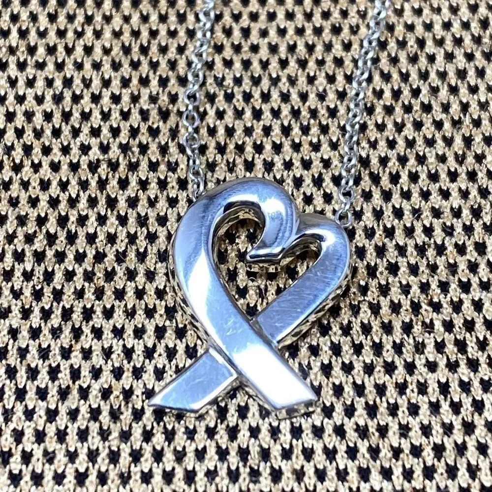 Tiffany & Co. Paloma Picasso Loving Heart Necklace Sterling Silver - Picture 2 of 8